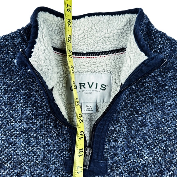Blue Orvis Men's Brighton Classic Collection Quarter Zip Sweater Fleece * Sz M - Picture 4 of 6